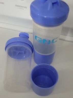 GNC Blue-Top Protein Shaker Bottle with Storage